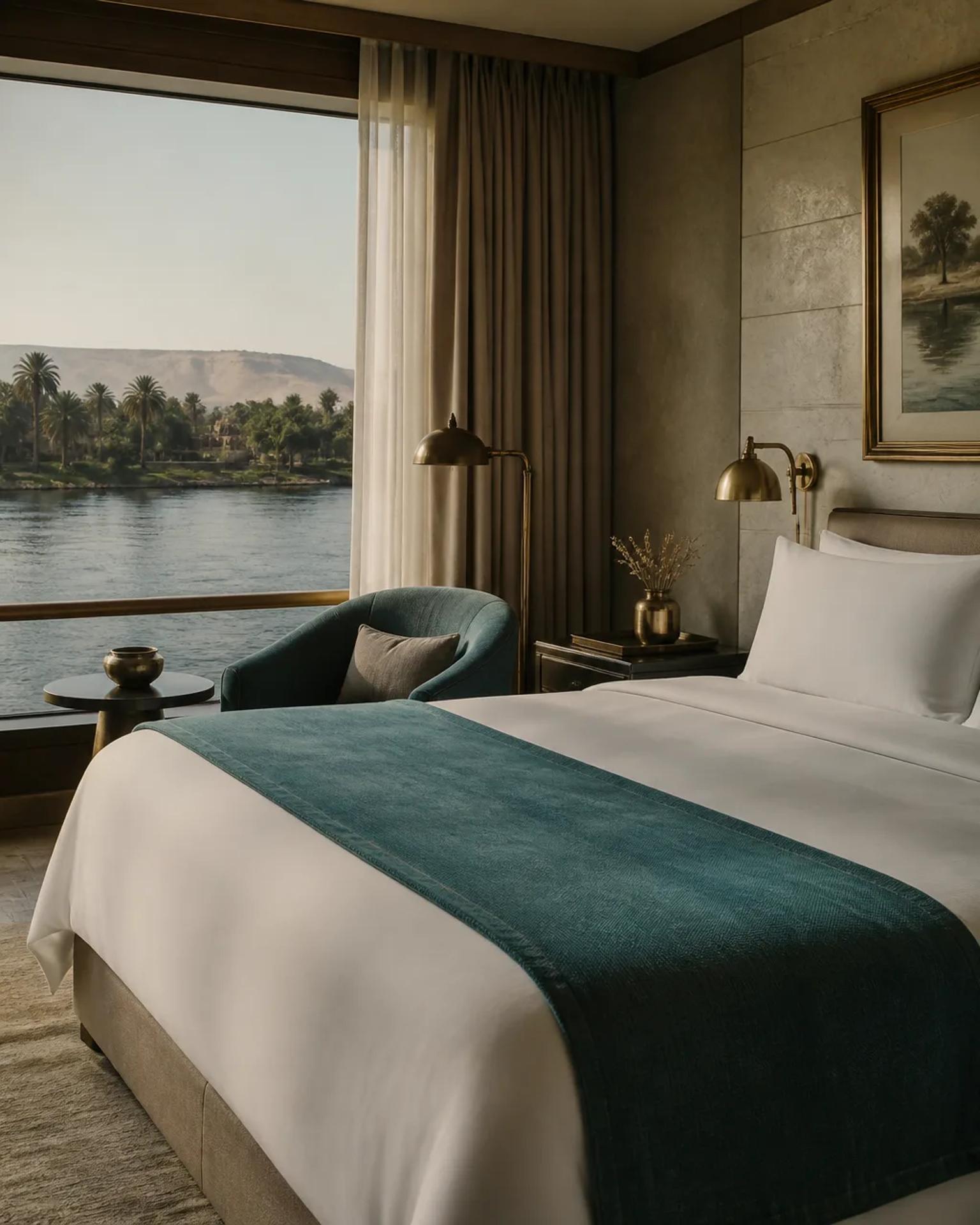 Deluxe 5★ · Classic Nile cruise vessel – Mövenpick · Sonesta · rooftop pool · from £780