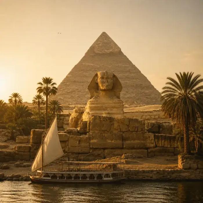 The sundeck of a luxury Nile cruise ship in the late-afternoon sun