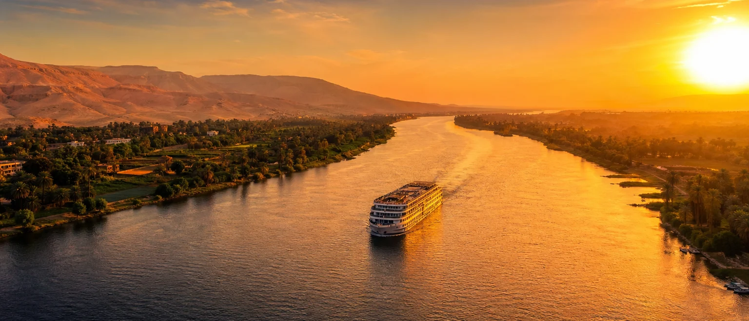 The River Nile at golden hour – private Egypt holidays with Discovery Tours Egypt