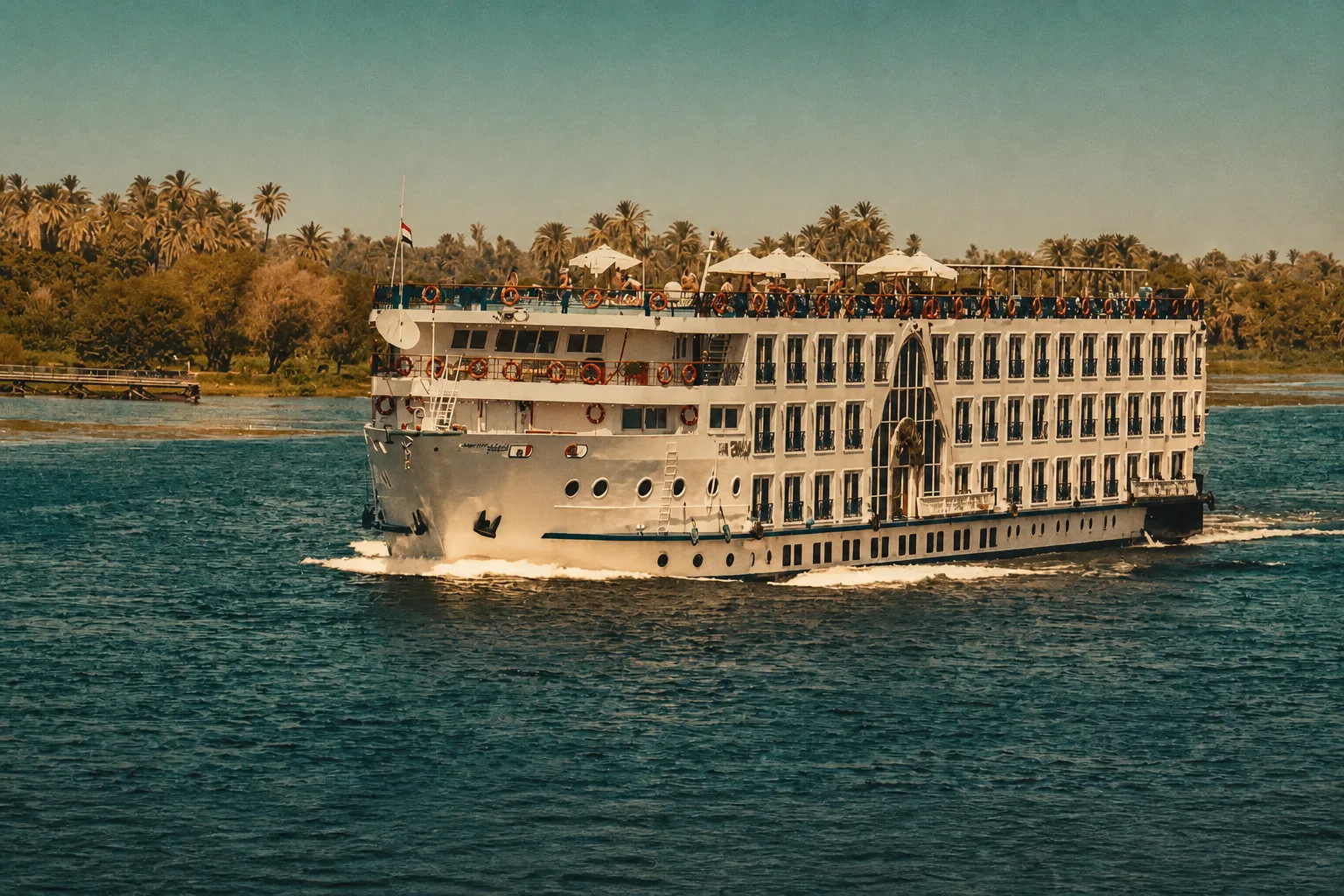 Nile cruise pool deck and terrace